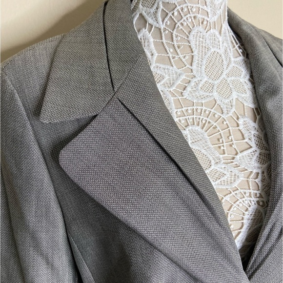 Escada Vintage Wool/Silk Classic Blazer Jacket Gray size 14 workwear office - Picture 4 of 7